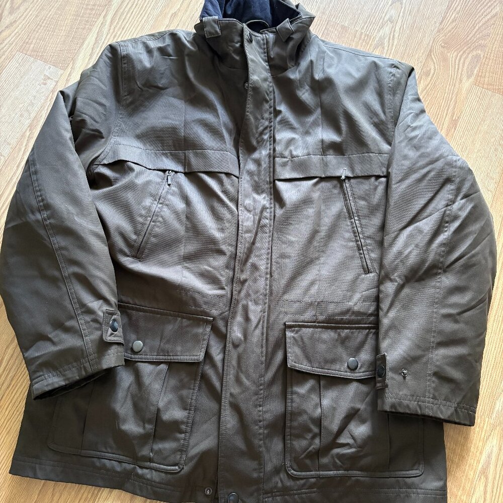 Michael Kors Men's Size Large Olive Full Zip Jacket Coat Zipped Pockets